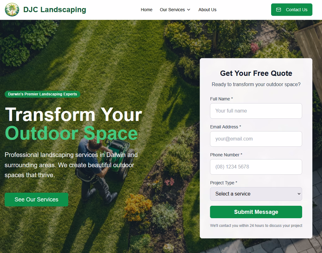 DJC Landscaping Website