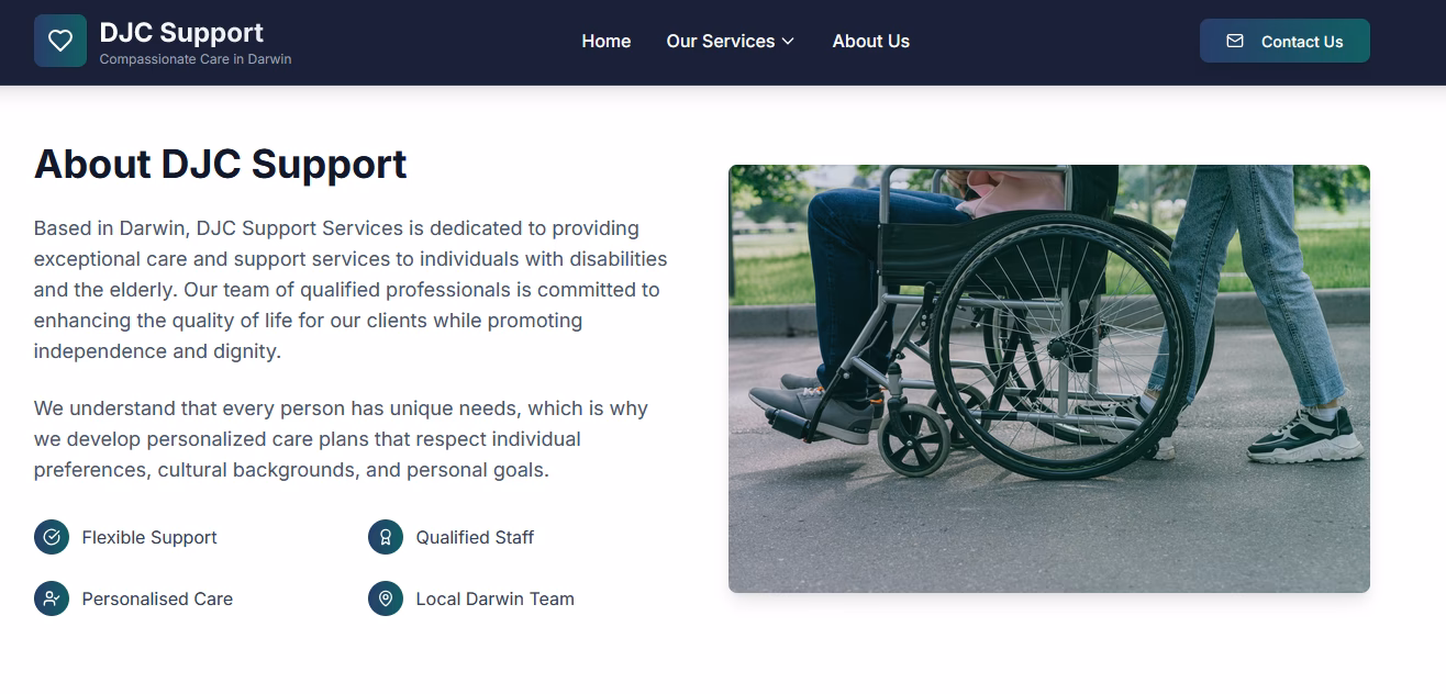 DJC Support Services Website